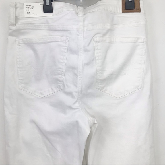 American Eagle Next Level Stretch White Super High Rise Cotton Denim Jegging NEW - Picture 11 of 16